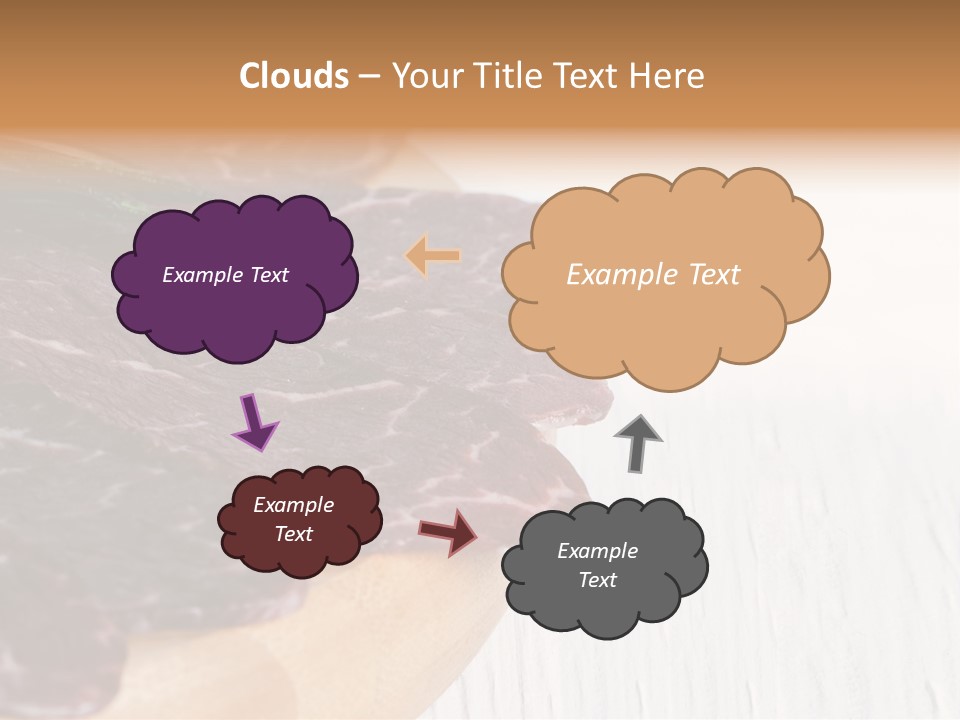 Raw Meat On A Cutting Board With Rosemary On Top PowerPoint Template