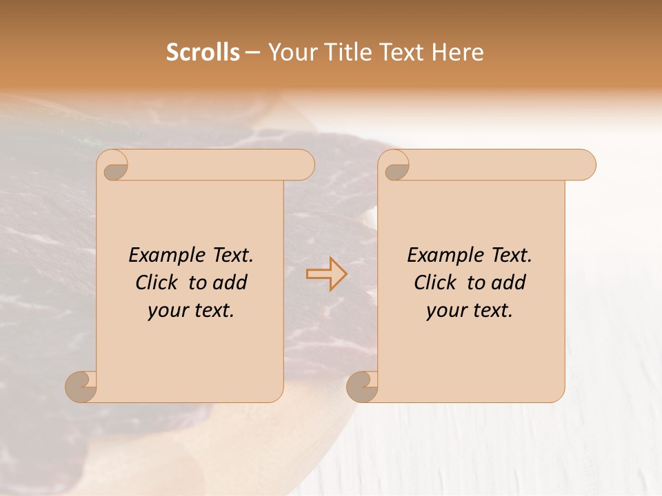 Raw Meat On A Cutting Board With Rosemary On Top PowerPoint Template