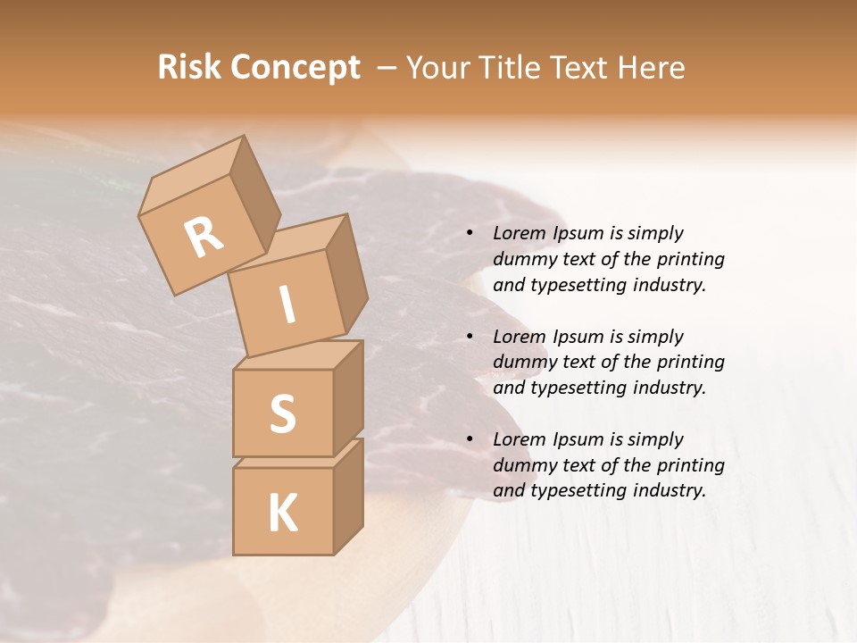 Raw Meat On A Cutting Board With Rosemary On Top PowerPoint Template