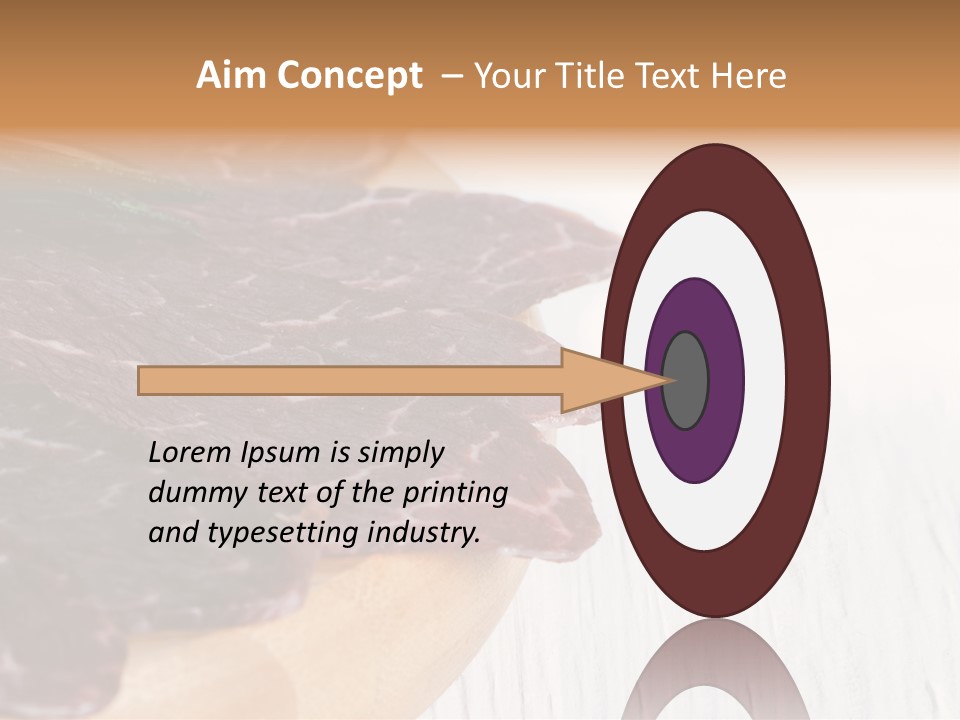 Raw Meat On A Cutting Board With Rosemary On Top PowerPoint Template