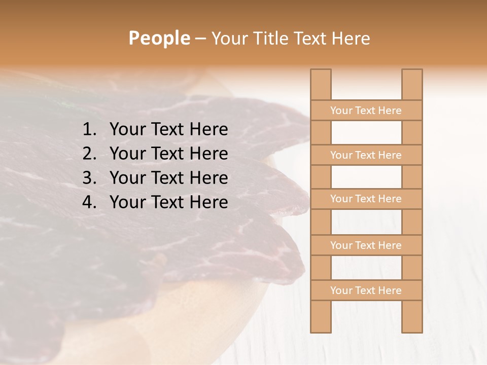 Raw Meat On A Cutting Board With Rosemary On Top PowerPoint Template