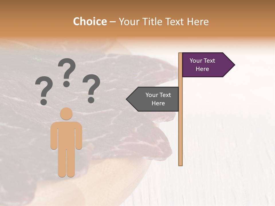 Raw Meat On A Cutting Board With Rosemary On Top PowerPoint Template