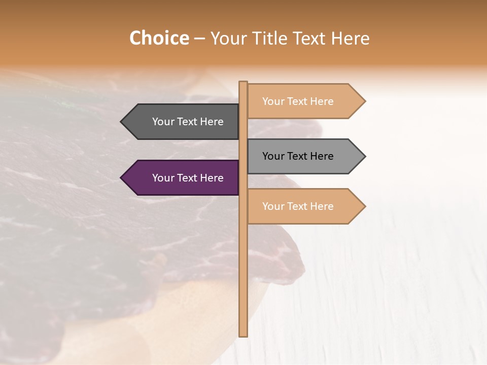 Raw Meat On A Cutting Board With Rosemary On Top PowerPoint Template