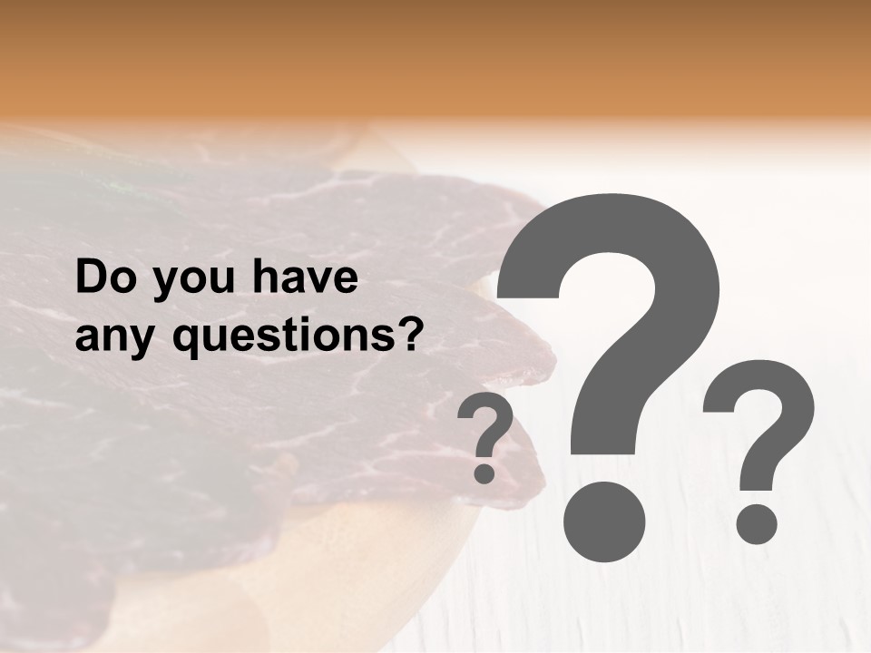 Raw Meat On A Cutting Board With Rosemary On Top PowerPoint Template