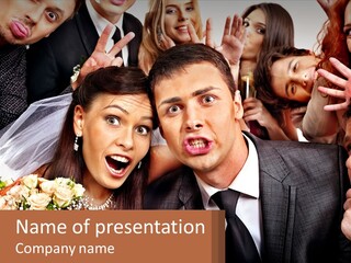 A Group Of People Posing For A Picture PowerPoint Template