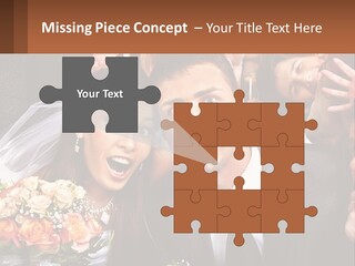 A Group Of People Posing For A Picture PowerPoint Template