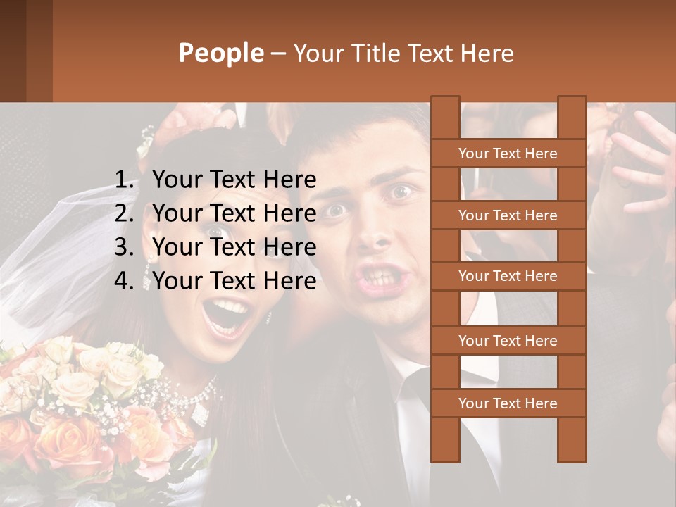 A Group Of People Posing For A Picture PowerPoint Template