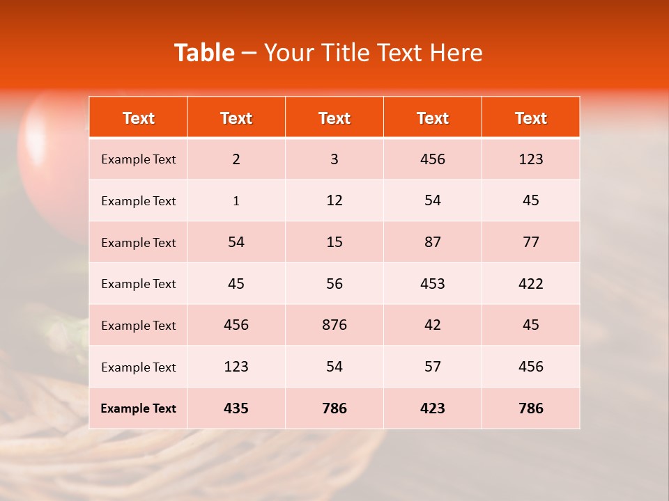 A Basket Filled With Vegetables On Top Of A Wooden Table PowerPoint Template