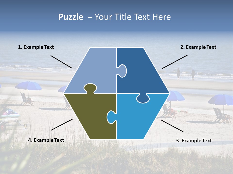 A Group Of Beach Chairs And Umbrellas On A Beach PowerPoint Template