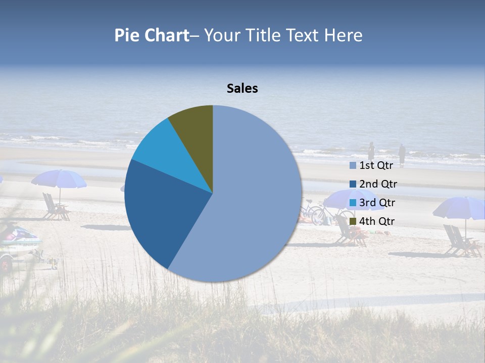 A Group Of Beach Chairs And Umbrellas On A Beach PowerPoint Template