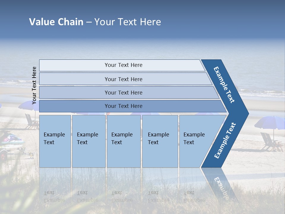 A Group Of Beach Chairs And Umbrellas On A Beach PowerPoint Template