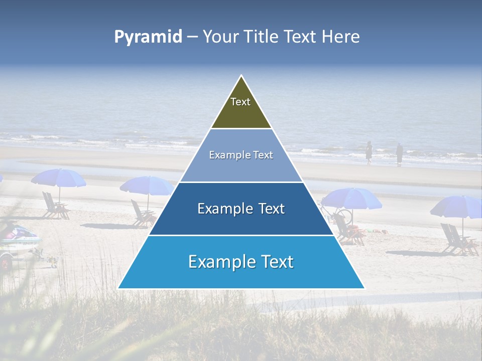 A Group Of Beach Chairs And Umbrellas On A Beach PowerPoint Template