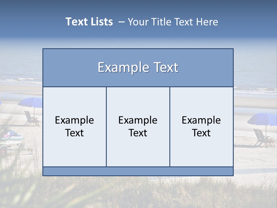 A Group Of Beach Chairs And Umbrellas On A Beach PowerPoint Template
