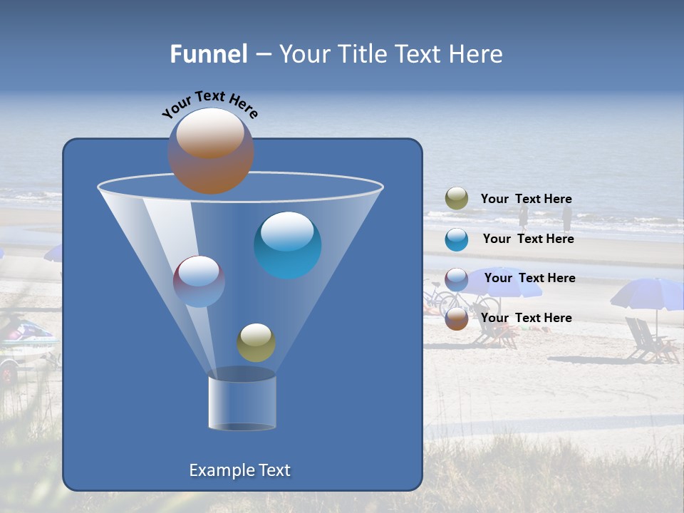 A Group Of Beach Chairs And Umbrellas On A Beach PowerPoint Template