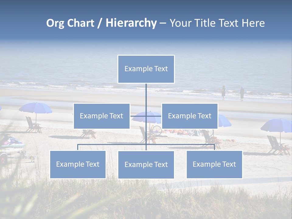 A Group Of Beach Chairs And Umbrellas On A Beach PowerPoint Template