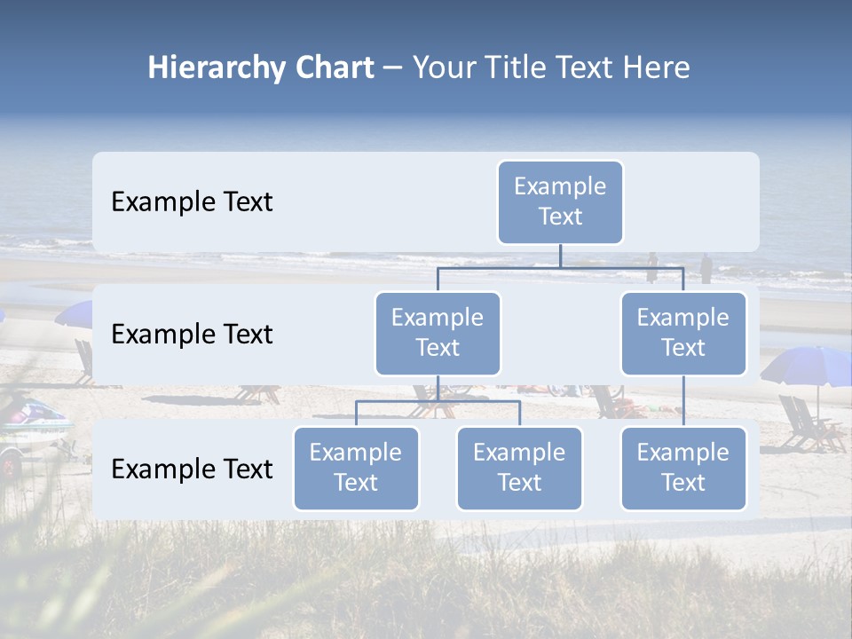 A Group Of Beach Chairs And Umbrellas On A Beach PowerPoint Template