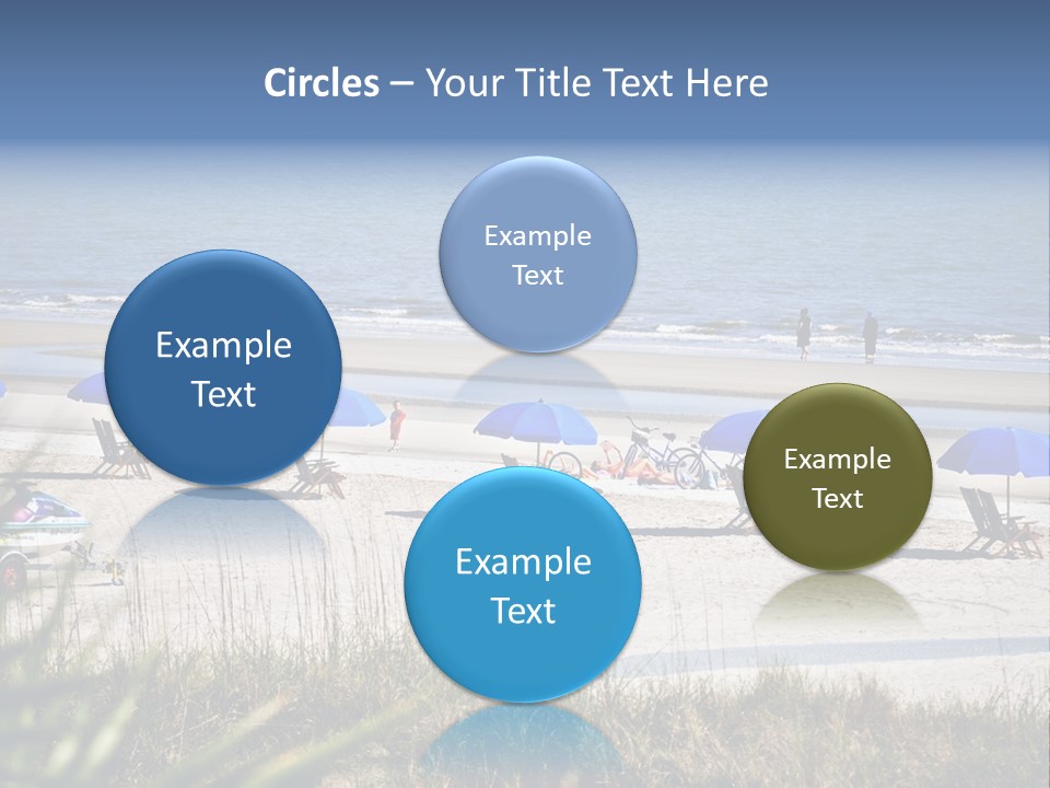 A Group Of Beach Chairs And Umbrellas On A Beach PowerPoint Template