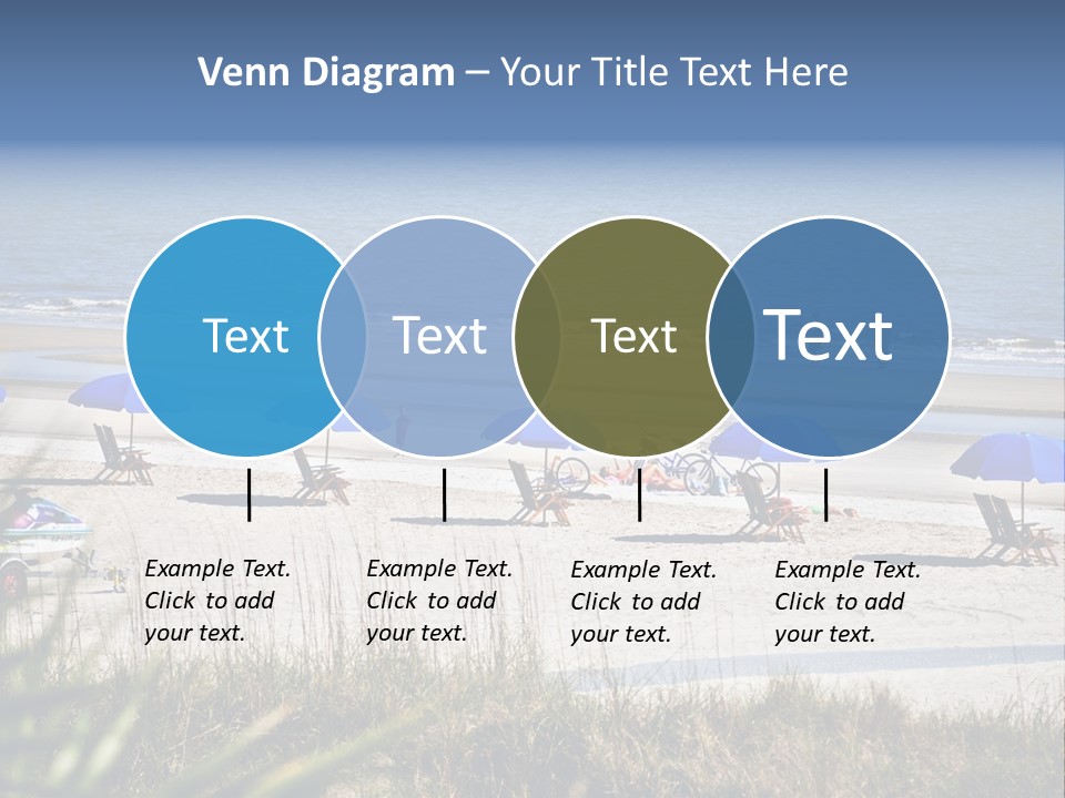 A Group Of Beach Chairs And Umbrellas On A Beach PowerPoint Template