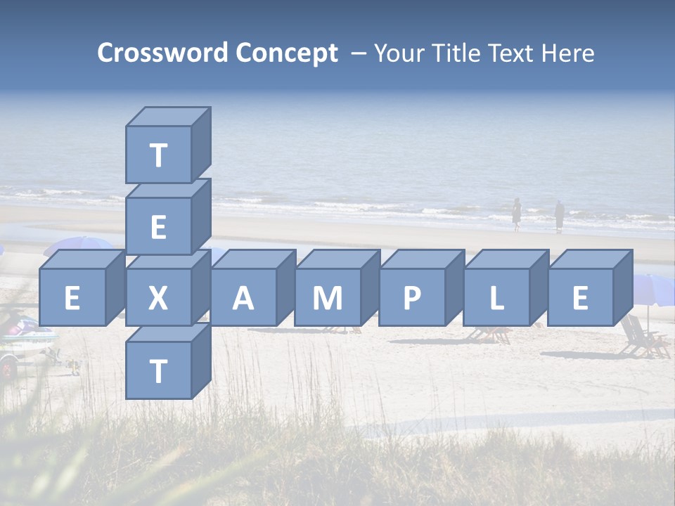 A Group Of Beach Chairs And Umbrellas On A Beach PowerPoint Template