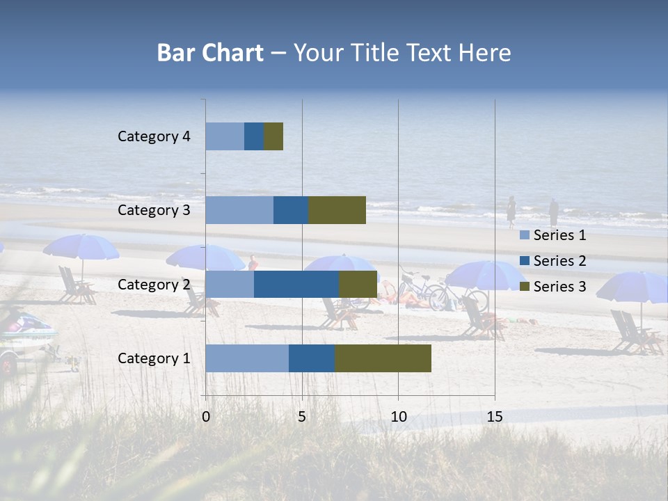 A Group Of Beach Chairs And Umbrellas On A Beach PowerPoint Template