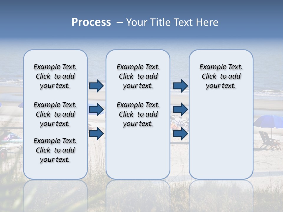 A Group Of Beach Chairs And Umbrellas On A Beach PowerPoint Template
