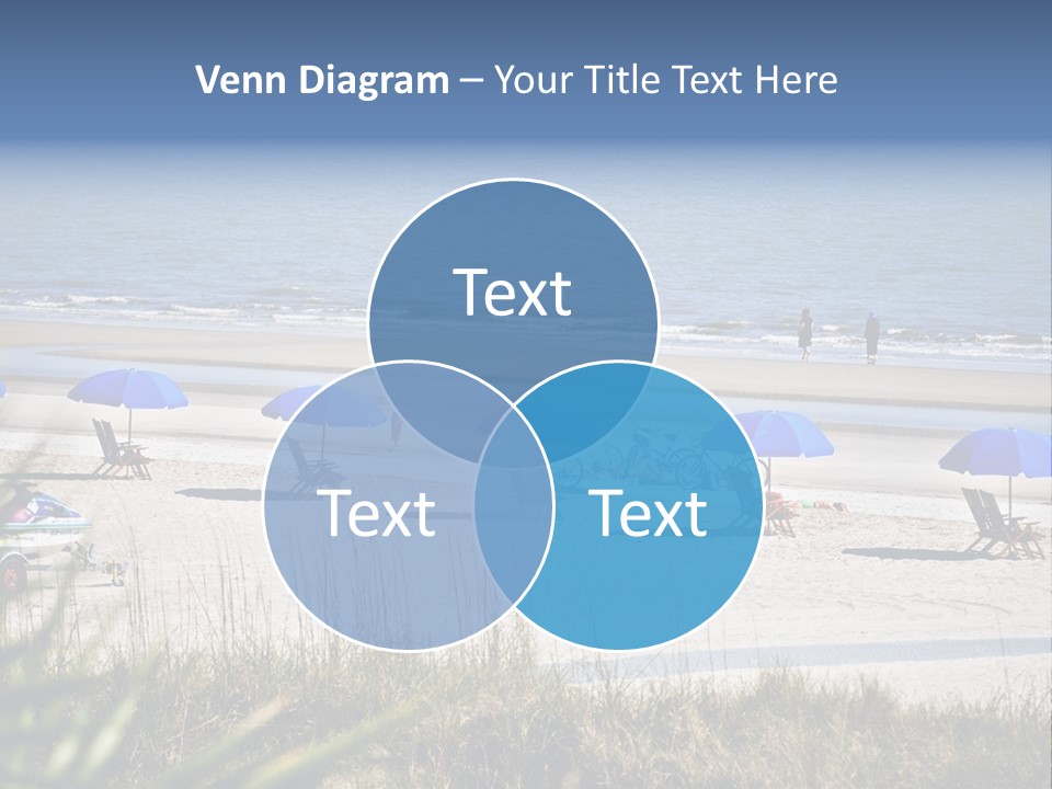 A Group Of Beach Chairs And Umbrellas On A Beach PowerPoint Template