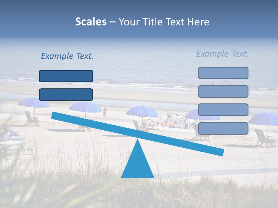 A Group Of Beach Chairs And Umbrellas On A Beach PowerPoint Template