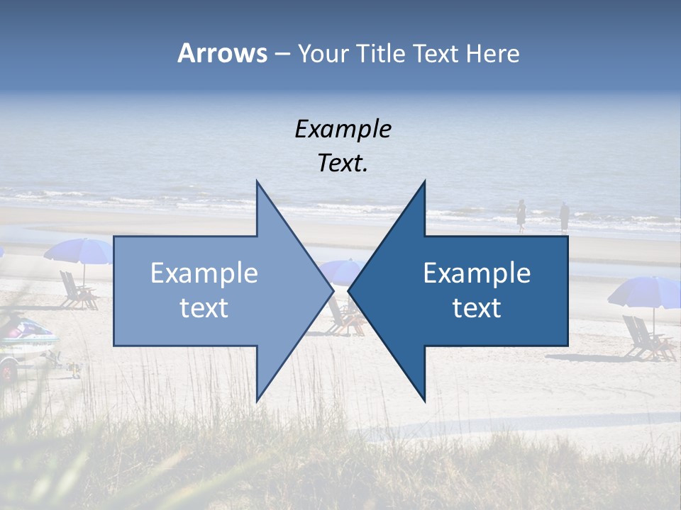 A Group Of Beach Chairs And Umbrellas On A Beach PowerPoint Template