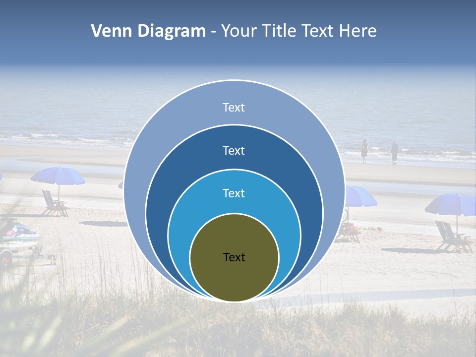 A Group Of Beach Chairs And Umbrellas On A Beach PowerPoint Template