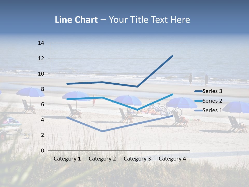 A Group Of Beach Chairs And Umbrellas On A Beach PowerPoint Template