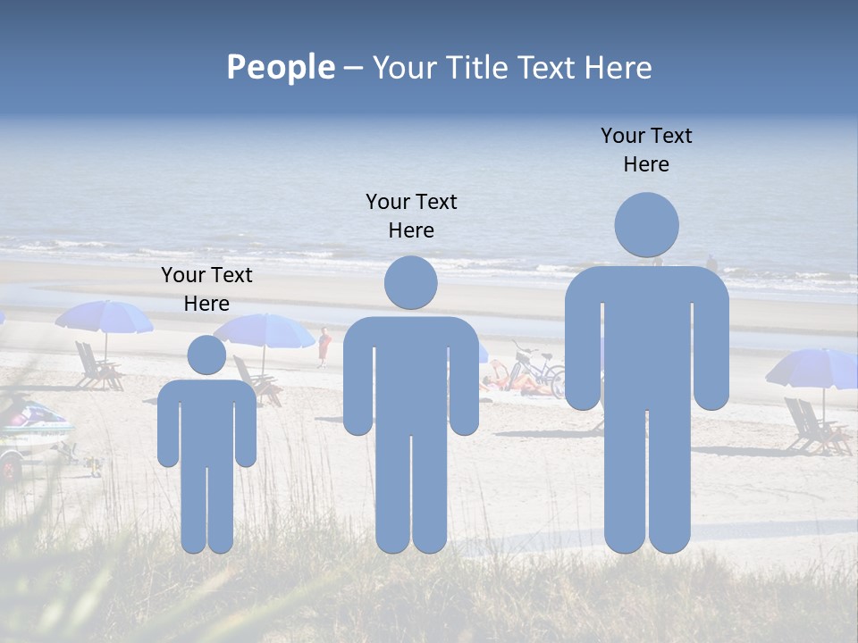 A Group Of Beach Chairs And Umbrellas On A Beach PowerPoint Template