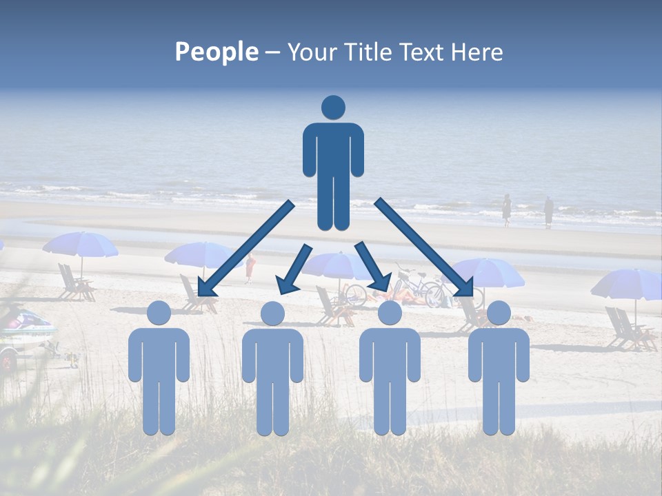 A Group Of Beach Chairs And Umbrellas On A Beach PowerPoint Template