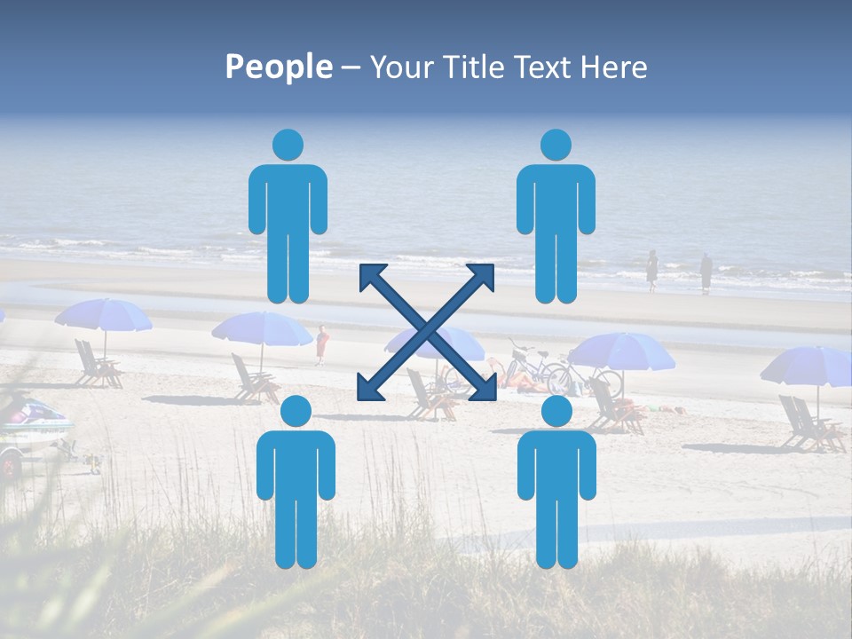 A Group Of Beach Chairs And Umbrellas On A Beach PowerPoint Template