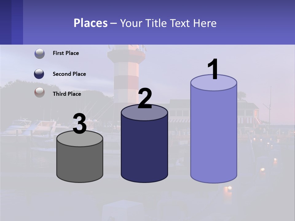 A Red And White Light House Sitting On Top Of A Body Of Water PowerPoint Template