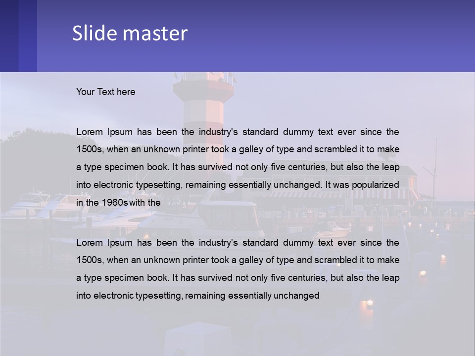 A Red And White Light House Sitting On Top Of A Body Of Water PowerPoint Template