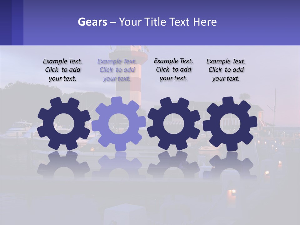 A Red And White Light House Sitting On Top Of A Body Of Water PowerPoint Template