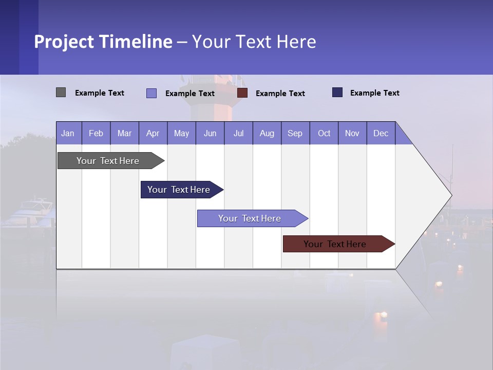 A Red And White Light House Sitting On Top Of A Body Of Water PowerPoint Template