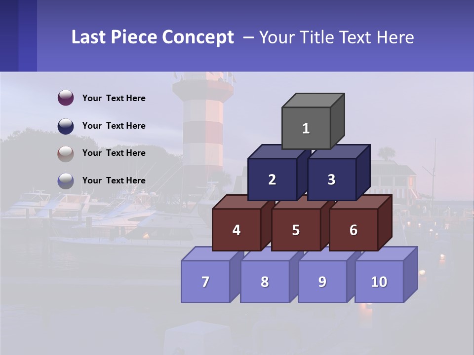 A Red And White Light House Sitting On Top Of A Body Of Water PowerPoint Template