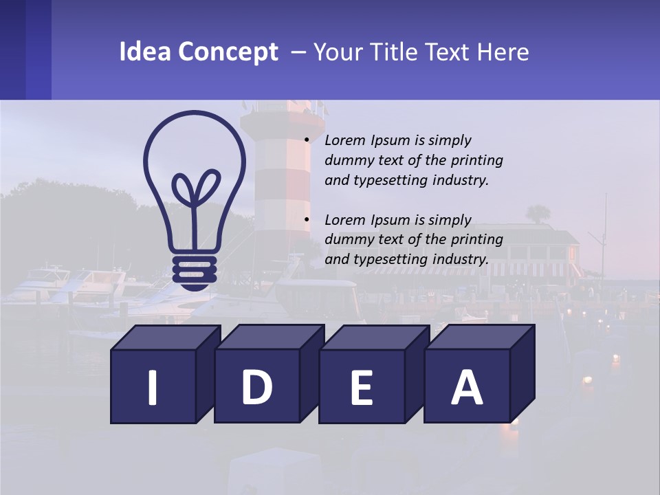 A Red And White Light House Sitting On Top Of A Body Of Water PowerPoint Template