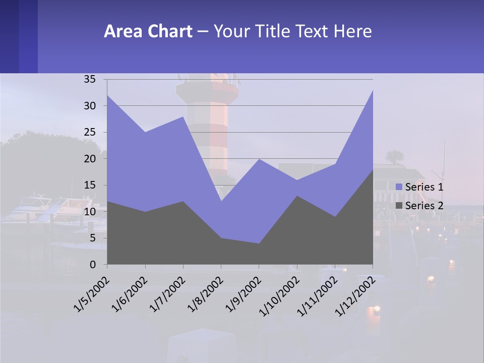 A Red And White Light House Sitting On Top Of A Body Of Water PowerPoint Template