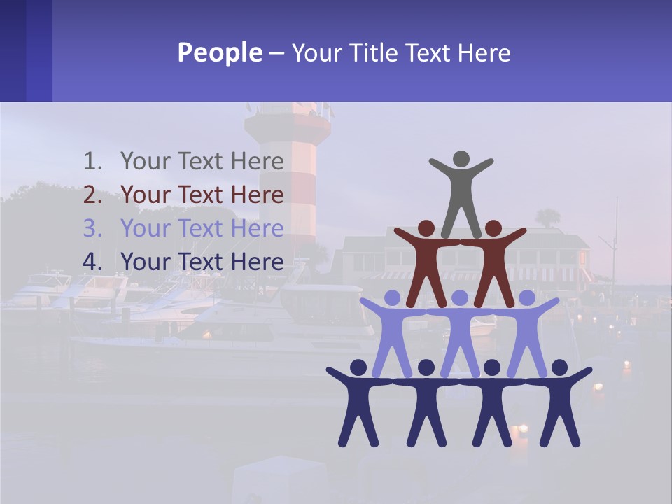 A Red And White Light House Sitting On Top Of A Body Of Water PowerPoint Template