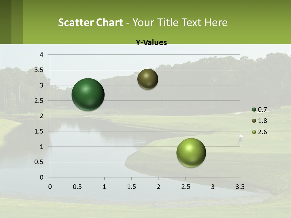 A Golf Course With Water And Trees In The Background PowerPoint Template