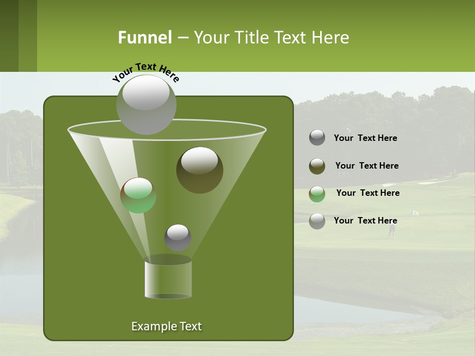 A Golf Course With Water And Trees In The Background PowerPoint Template