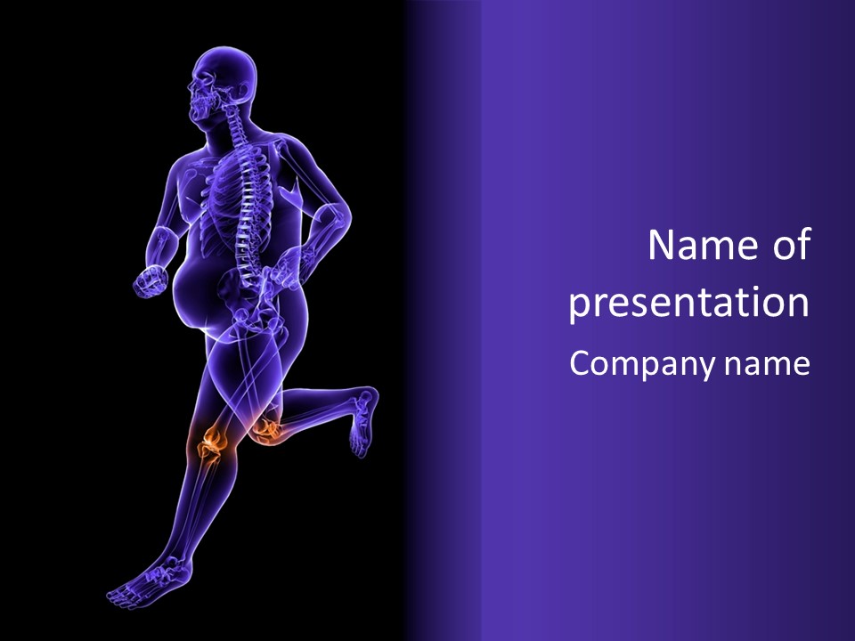 A Man Running With A Skeleton In The Background PowerPoint Template