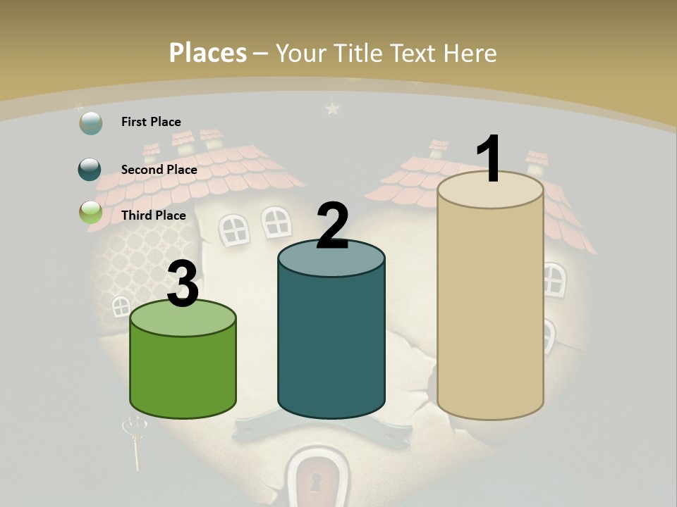 A Heart Shaped House With A Key In It PowerPoint Template