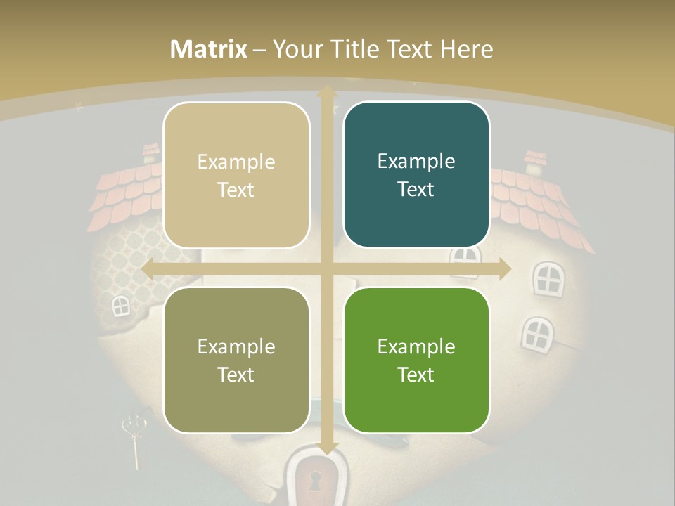 A Heart Shaped House With A Key In It PowerPoint Template
