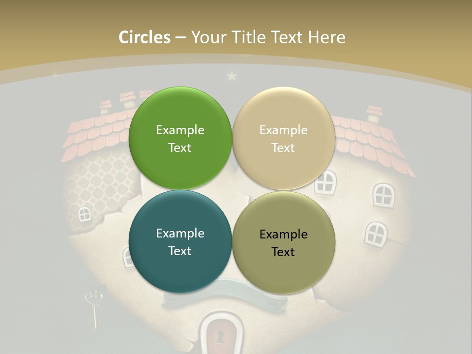 A Heart Shaped House With A Key In It PowerPoint Template