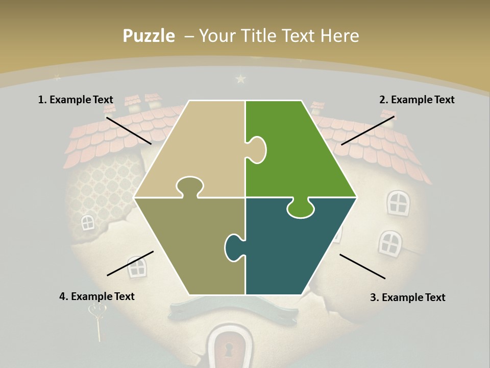 A Heart Shaped House With A Key In It PowerPoint Template