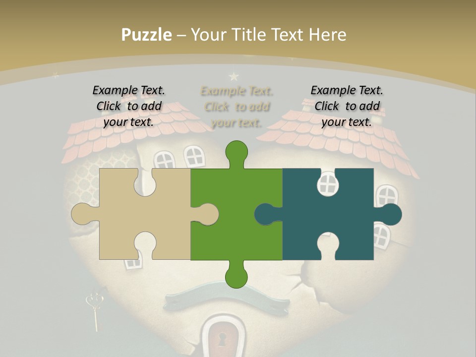 A Heart Shaped House With A Key In It PowerPoint Template