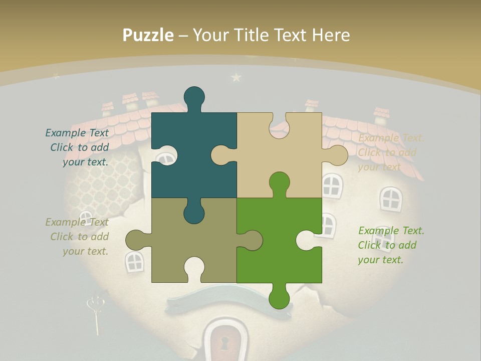 A Heart Shaped House With A Key In It PowerPoint Template